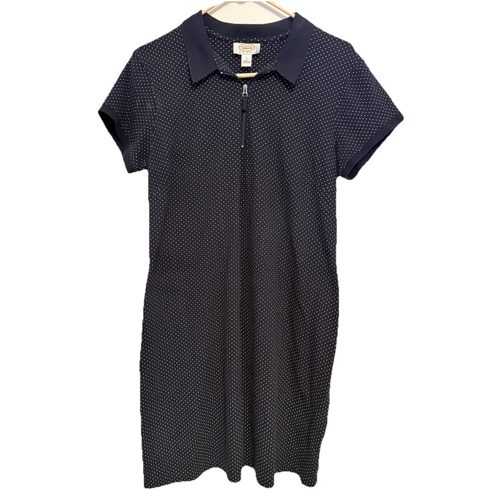 Talbots Women's Navy Blue Short Sleeve Dress Size Petite Large